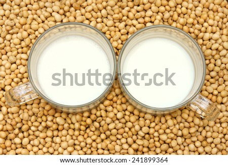 Soybean name Glycine max, Fabaceae family, rich protein, acid amino, vitamin, a nutrition product, to process soy milk, this soy milk supply collagen, estrogen for woman, a kind delicious beverage