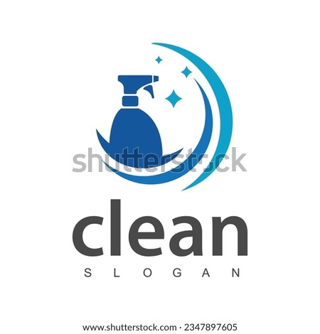 cleaning services Logo with sprays as a fresh natural symbol