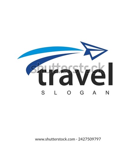 Travel agency business logo. transport, logistics delivery logo design. paper airline illustration.