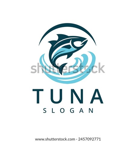 Tuna Fish Logo Design Illustration  Seafood Logo Template