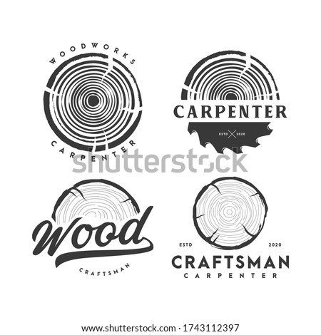 wood and carpenter logo  icon and template