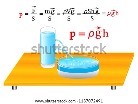 A physical experiment to study the topic: the fluid pressure that depends on the height of the column of liquid.