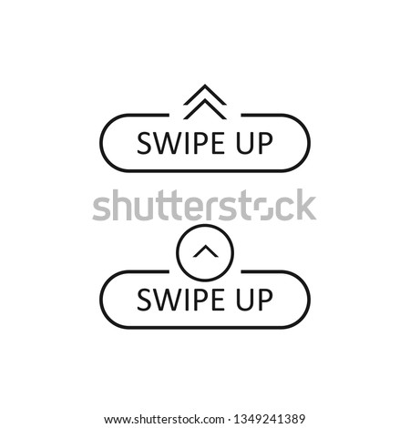 Swipe up icon set isolated on background for social media stories, scroll pictogram. Arrow up logo for blogger.