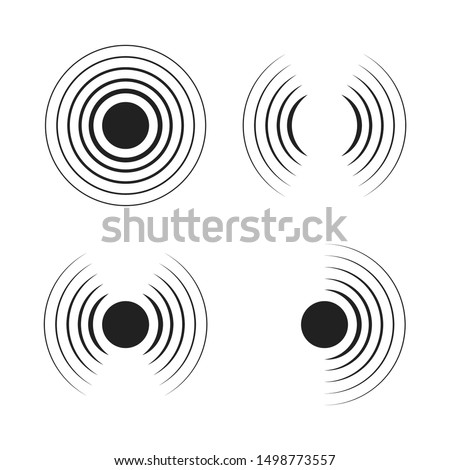 Set of radar icons. Sonar sound waves. Modern flat style vector illustration.