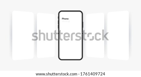 Smartphone blank screen, phone mockup. Carousel style phone screen. Template for infographics or presentation UI design interface.
