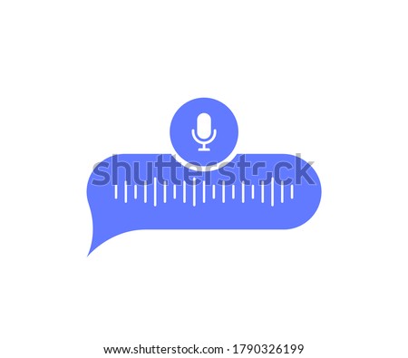 Voice messages bubble icon with sound wave and microphone. Voice messaging correspondence. Modern flat style vector illustration.