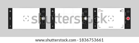 Phone camera interface horizontal view. Mobile app application. Photo and video shooting. Vector illustration graphic design. Photo stock © 