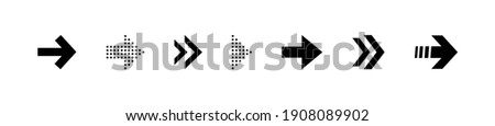 Super set different arrows mark. Collections arrows pointers. Flat style vector illustration.