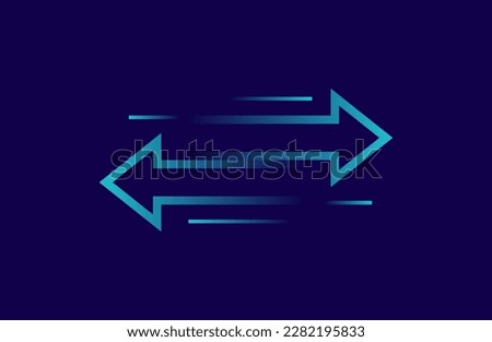 Transfer arrows design concept. Two arrows with different directions left and right. Concept of digital money send, receiving or exchanging data, currency exchange, file backup. Vector illustration.