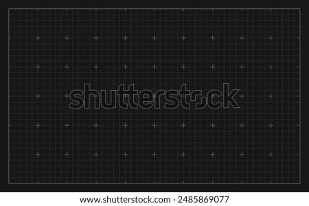 Square grid background with empty space on dark gray backdrop. Design of square graph paper, school math sheet, grid paper sheet, notebook pattern, architectural graph paper.