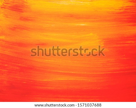 Beautiful abstract watercolor art painting background on canvas texture surface. Fresh golden yellow and citrus orange freehand brush, warm, summer, sunset tone. For preset and backdrop. Illustration.
