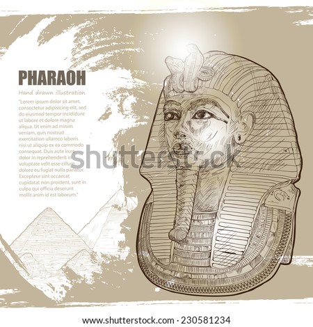 Egypt - hand drawn. Pharaoh vector Illustration.