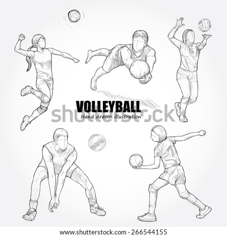 Illustration Of Volleyball. Hand Drawn. - 266544155 : Shutterstock