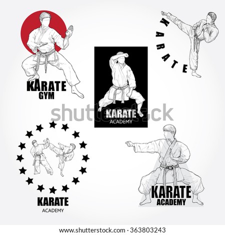 Vector Set Of Karate Logos, Labels, Badges And Design Elements ...