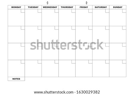 Minimal Monthly Calendar Without Dates