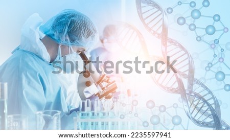 Similar – Image, Stock Photo Scientific or medical samples on glass table