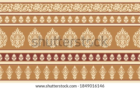 Vector paisley border design with flower