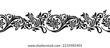 Ornamental floral vine border design