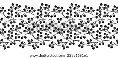 Black and white floral border design