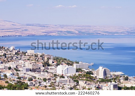 Tiberias , Israel - October 4 . 2014: Tiberias is a city on the western shore of the Sea of Galilee