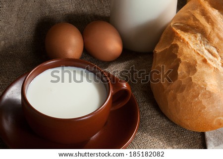 Bread, milk and eggs
