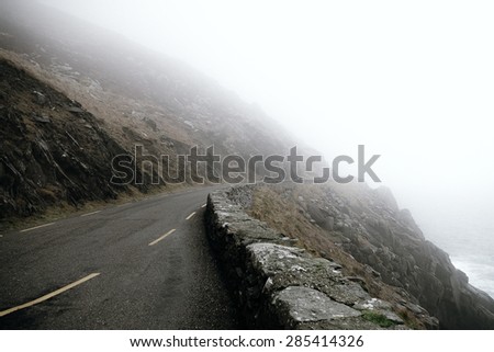 Fog on the mountain road
