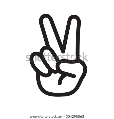Hand gesture peace sign
