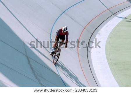 Similar – Image, Stock Photo cyclist shadows on the street in Bilbao city Spain