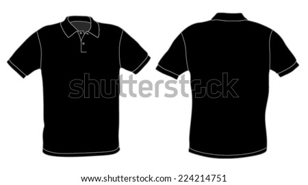Polo Shirt Template Vector Black - 224214751 : Shutterstock