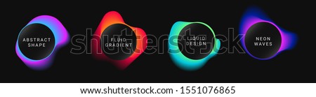 Vector colorful neon templates. Circle shapes with vivid gradients. Fluid gradients for banners, posters, covers, invitations.
