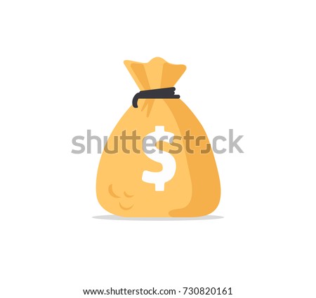 Money bag icon, moneybag flat simple cartoon illustration. Vector illustration.