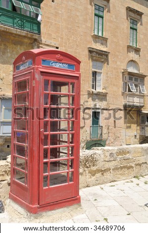 Phone booth in Valetta, Capital of Malta