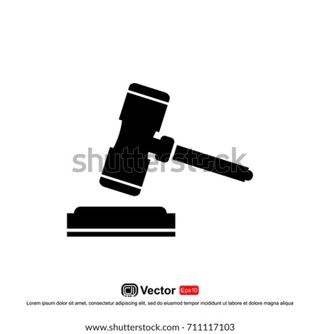 legal hammer and pen logo template