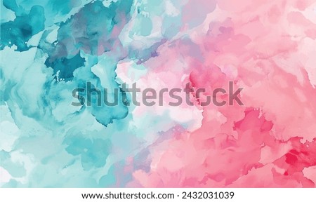 watercolor abstract isolated random pattern Light pink and emerald colors