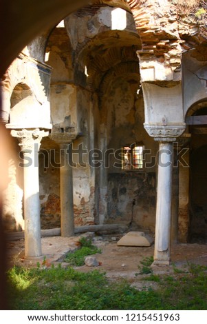 A view from the historical Kemerli Kilise (Vaulted Church) in Tirilye, Bursa Turkey.  Stok fotoğraf © 