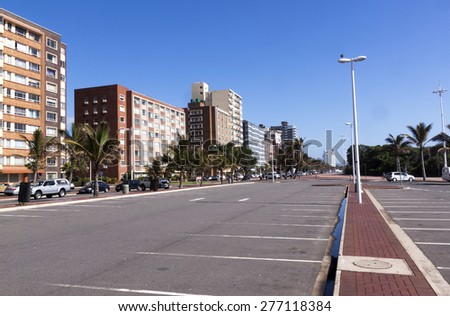 DURBAN, SOUTH AFRICA - DECEMBER 4, 2014: Empty parking area on Golden Mile Beachfront in Durban, South Africa