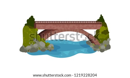 Similar – Image, Stock Photo Large bridge over river with cars traffic