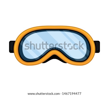 Orange mask for swimming. Vector illustration on white background.