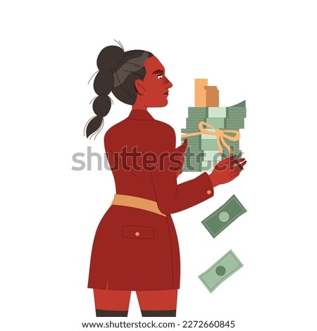 Bribery and Corruption with Woman Character Giving Money as Bribe Vector Illustration