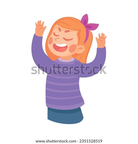 Angry Bullying Girl Character with Face Grimace Teasing Somebody Vector Illustration