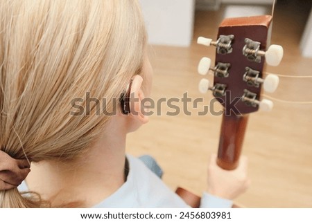 Similar – Image, Stock Photo Guitar again Music