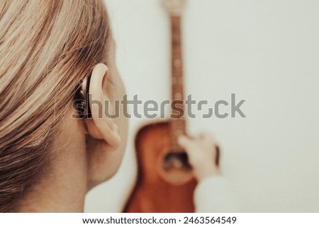 Similar – Image, Stock Photo Guitar again Music