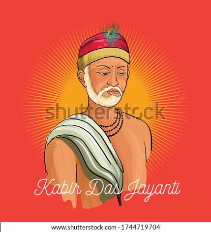 Kabir Das Jayanti a birth anniversary of Indian Poet from 15th Century illustration vector Stock foto © 