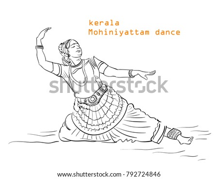 illustration of Indian mohiniyattam dance form Stock Vector  Adobe Stock