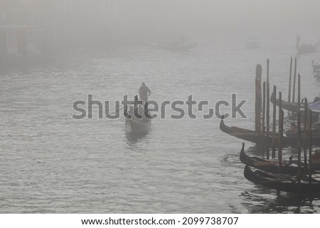 Similar – Image, Stock Photo Travel Venice, foggy grand canal with old houses, city trip