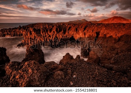 Similar – Image, Stock Photo water in lanzarote  stone sky cloud beach   musk    summer