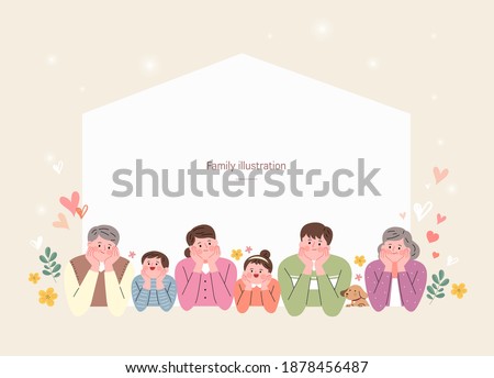 a group of happy family illustration