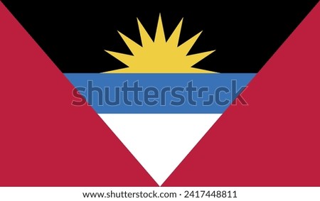 Antigua Ang Barbuda Flag Vector Design Stock Illustration