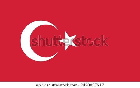 Türkiye (Turkey) Flag Vector Design Stock Illustration