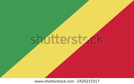 Republic of the Congo Flag Vector Design Stock Illustration